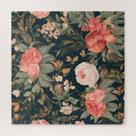 Mooie Vintage Bloemige Roos Bloemen Legpuzzel