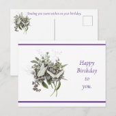 Mooie Vintage Bloemige Verjaardagsansichtkaart Briefkaart (Voorkant / Achterkant)