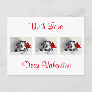 Mooie vintage Boston Terrier pup Feestdagenkaart