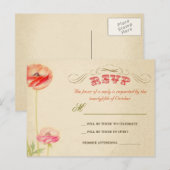 Mooie vintage bruiloft RSVP briefkaarten (Voorkant / Achterkant)