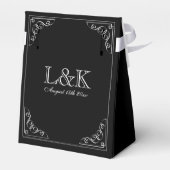 Mooie vintage bruiloft zwart gala party bedankdoosjes (Achterkant)