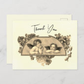 Mooie Vintage Cherubs Dank U  Briefkaart (Voorkant / Achterkant)