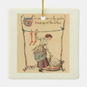 Mooie Vintage Dame Keramisch Ornament (Achterkant)