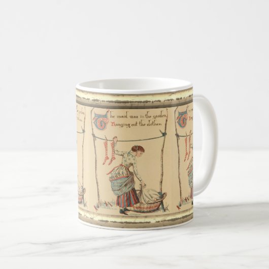 Mooie Vintage Dame Koffiemok (Voorkant rechts)