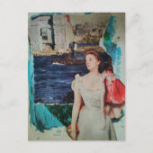 Mooie Vintage Dame Langs de Rivier Briefkaart (Voorkant)