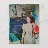 Mooie Vintage Dame Langs de Rivier Briefkaart (Voorkant)