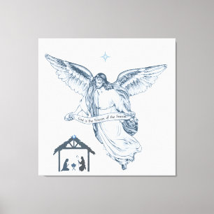 Mooie vintage engel met boodschap canvas afdruk