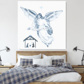 Mooie vintage engel met boodschap canvas afdruk (Insitu (Slaapkamer))