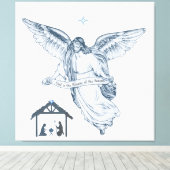 Mooie vintage engel met boodschap canvas afdruk (Insitu (Houten vloer))