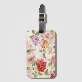 mooie vintage gekleurde bloem bagagelabel