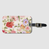 mooie vintage gekleurde bloem bagagelabel (Voorkant (horizontaal))