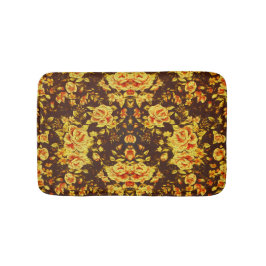 Mooie vintage gele bloemen badmat