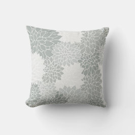 Mooie vintage grijze dahlia's patroon kussen