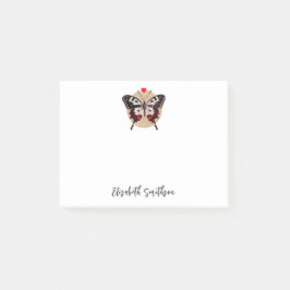 Mooie vintage grunge vlinder en harten met naam post-it® notes