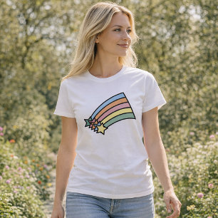 Mooie vintage hemel met vallende sterren afbeeldin t-shirt