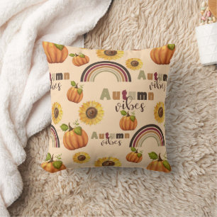 Mooie vintage herfst bloemige pompoen sfeer kussen