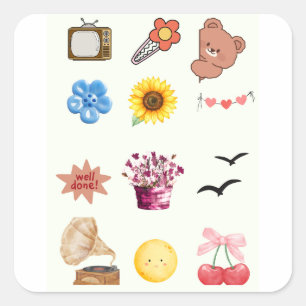 Mooie vintage journakl sticker collage