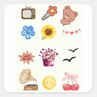Mooie vintage journakl sticker collage