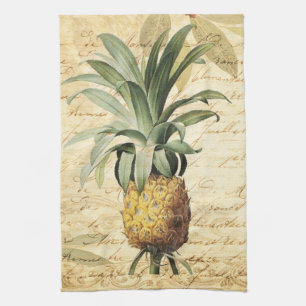 Mooie Vintage Kalligrafie Ananas Theedoek