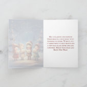 Mooie vintage kerst carolers winternacht feestdagen kaart (Binnen)