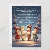 Mooie vintage kerst carolers winternacht feestdagenkaart (Voorkant)