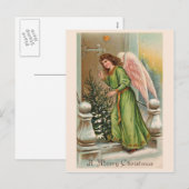 Mooie Vintage Kerst Classic Kaart (Voorkant / Achterkant)