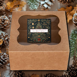 Mooie vintage kerstboom Ornamenten Holly Vierkante Sticker