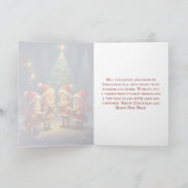 Mooie Vintage Kerstliedjes Zwinternacht Feestdagen Kaart (Binnen)