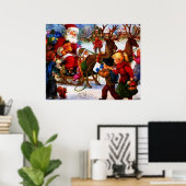 Mooie vintage kerstschilderij poster (Thuiskantoor)