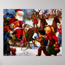 Mooie vintage kerstschilderij