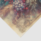 Mooie Vintage Kerstversiering Kat Decoupage Tissuepapier (Detail)
