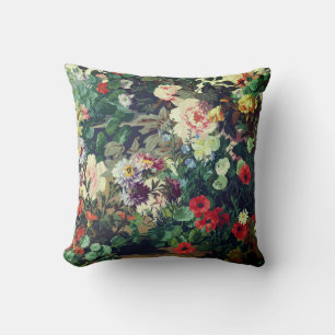 Mooie vintage kleurrijke bloemen bloemschildering kussen