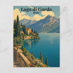 Mooie vintage Lago di Garda Italië Italiaans meer Briefkaart