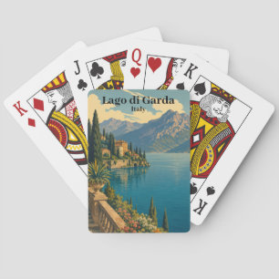 Mooie vintage Lago di Garda Italië Italiaans meer Pokerkaarten