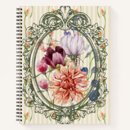 Mooie vintage lijst aquarel bloemmotief Antiek Notitieboek