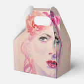 Mooie vintage meisje trouwtaart gunstdoos roze  bedankdoosjes (Achterkant)