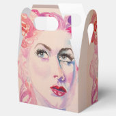 Mooie vintage meisje trouwtaart gunstdoos roze  bedankdoosjes (Geopend)