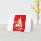 Mooie Vintage Midden Eeuw Mod Rendier Kaart (Gele Bloem)