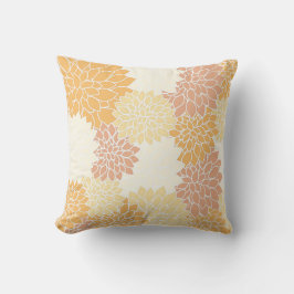 Mooie vintage oranje dahlias patroon kussen