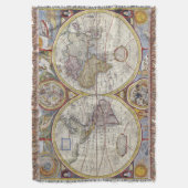 Mooie vintage oude wereld kaarten deken (Voorkant Verticaal)