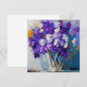 Mooie Vintage Paarse Bloemen (Voorkant / Achterkant)