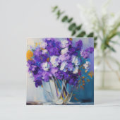 Mooie Vintage Paarse Bloemen (Staand voorkant)