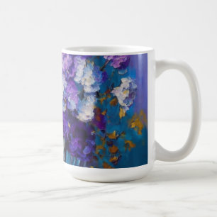 Mooie Vintage Paarse Bloemen Koffiemok