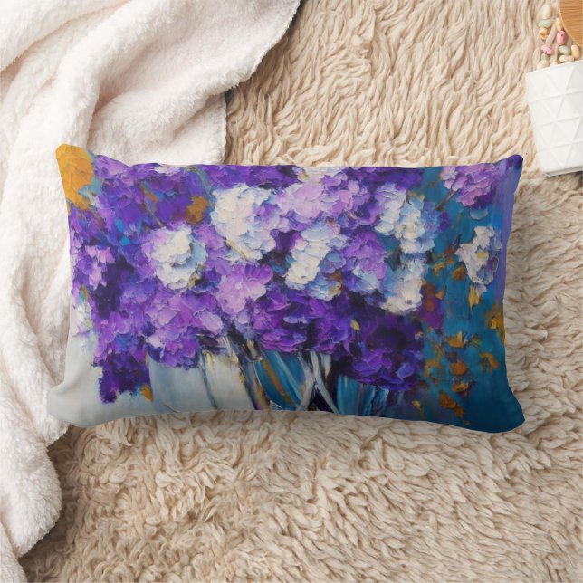 Mooie Vintage Paarse Bloemen Kussen (Deken)