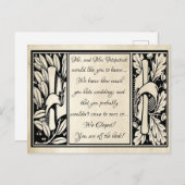 Mooie Vintage Perkament Moppige Wij Zijn Gevlucht Aankondigingskaart (Voorkant / Achterkant)