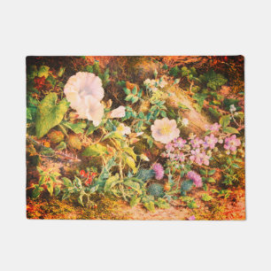 Mooie vintage petunia's bloemen bloemenschilderij deurmat