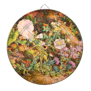 Mooie vintage petunia's bloemen bloemenschildering dartbord