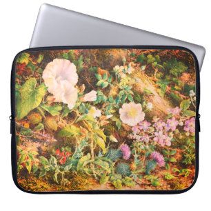 Mooie vintage petunia's bloemen bloemenschildering laptop sleeve
