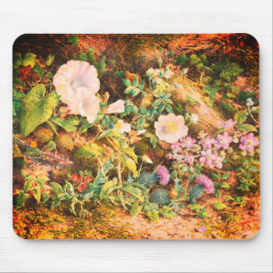 Mooie vintage petunia's bloemen bloemenschildering muismat