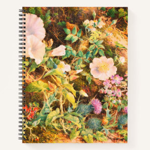 Mooie vintage petunia's bloemen bloemenschildering notitieboek